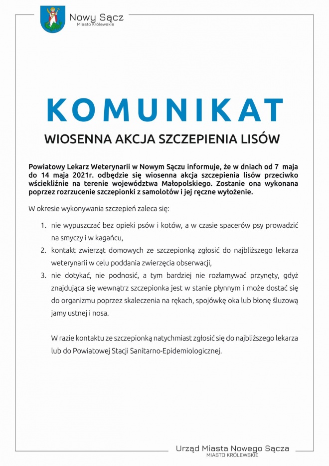 Komunikat o szczepieniu, grafika.